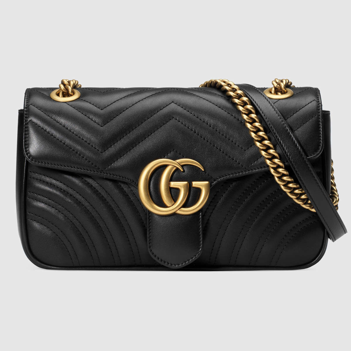 GG Marmont Matelassé Shoulder Bag - Çanta, Siyah - Çanta - Gucci