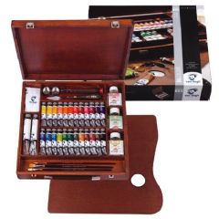 Yagli Boya Seti Expert Ahsap Kutulu 26 Renk Boya 2 Firca Ahsap Palet Yagdanlik Temizleme Bezi Spatula Fuzen Brosur Fiyati 1 531 00 Tl