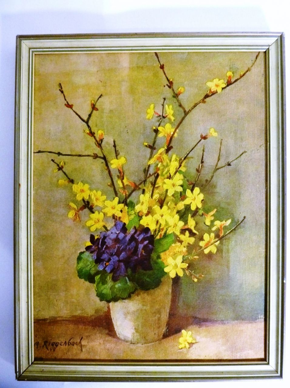 satildi td guaj boya ile yapilmis resim riggenbach imzali 23x17cm