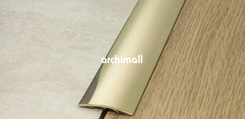 aluminyum esik profili bantli 4 cm parlak sari