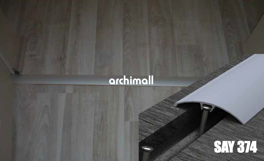 aluminyum esik profili vida gecisli 4 cm parlak krom