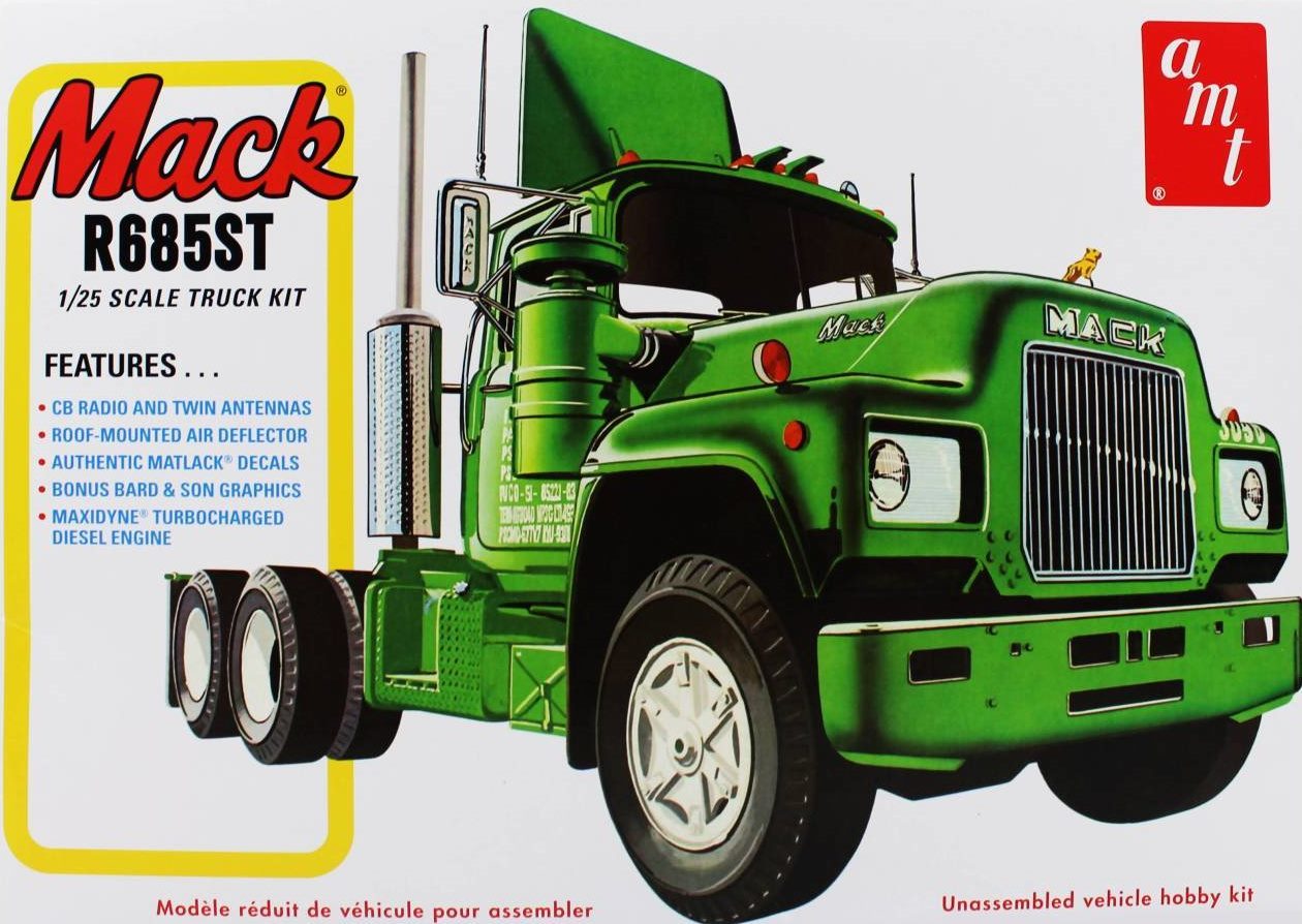 amt 1039 1 25 mack r685st semi tractor tir cekici demonte plastik maketi