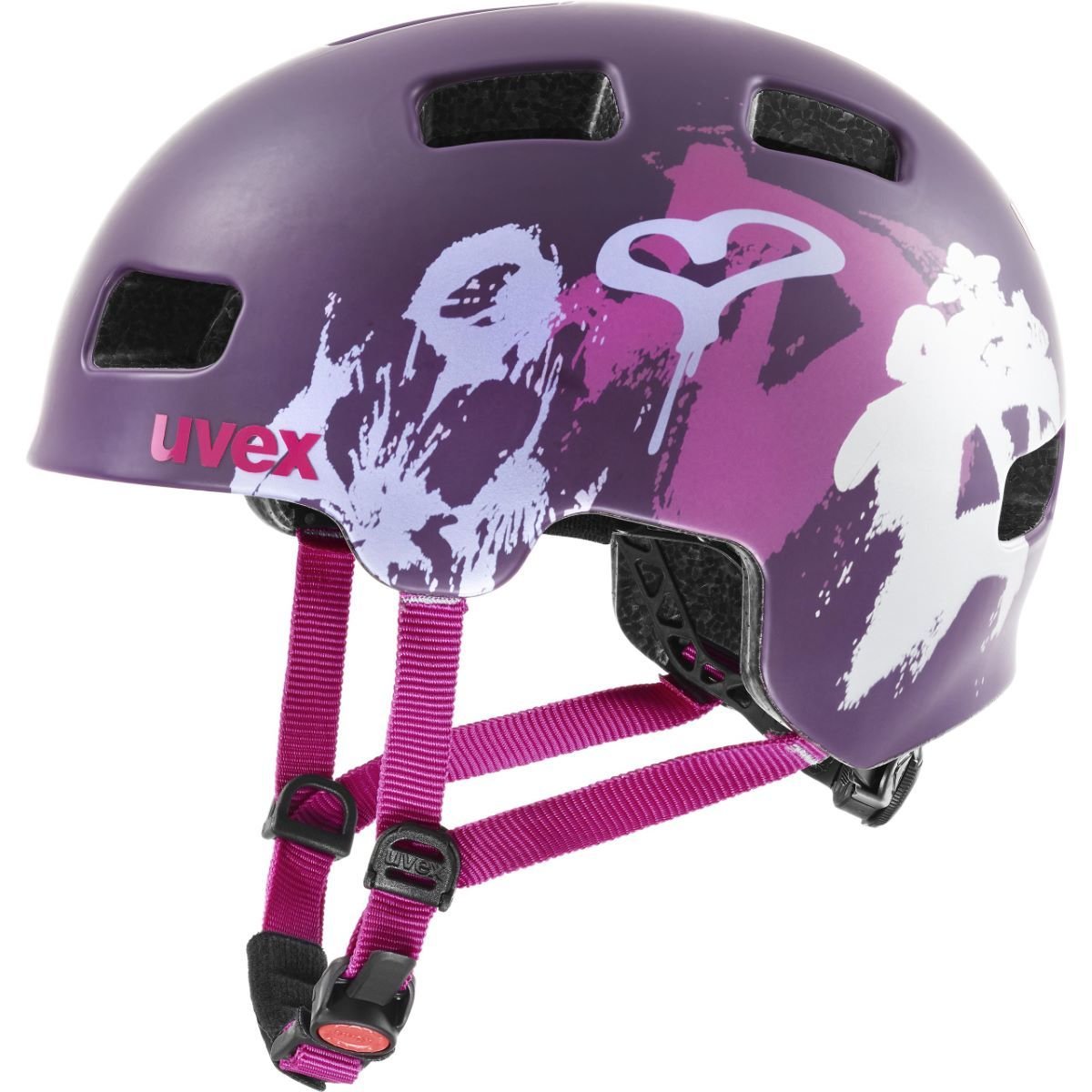 Uvex Hlmt 4 CC Çocuk Bisiklet Kaskı Purple Hearts Mat