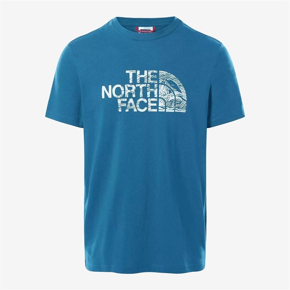 The North Face Erkek Woodcut Dome Tişört - Mavi