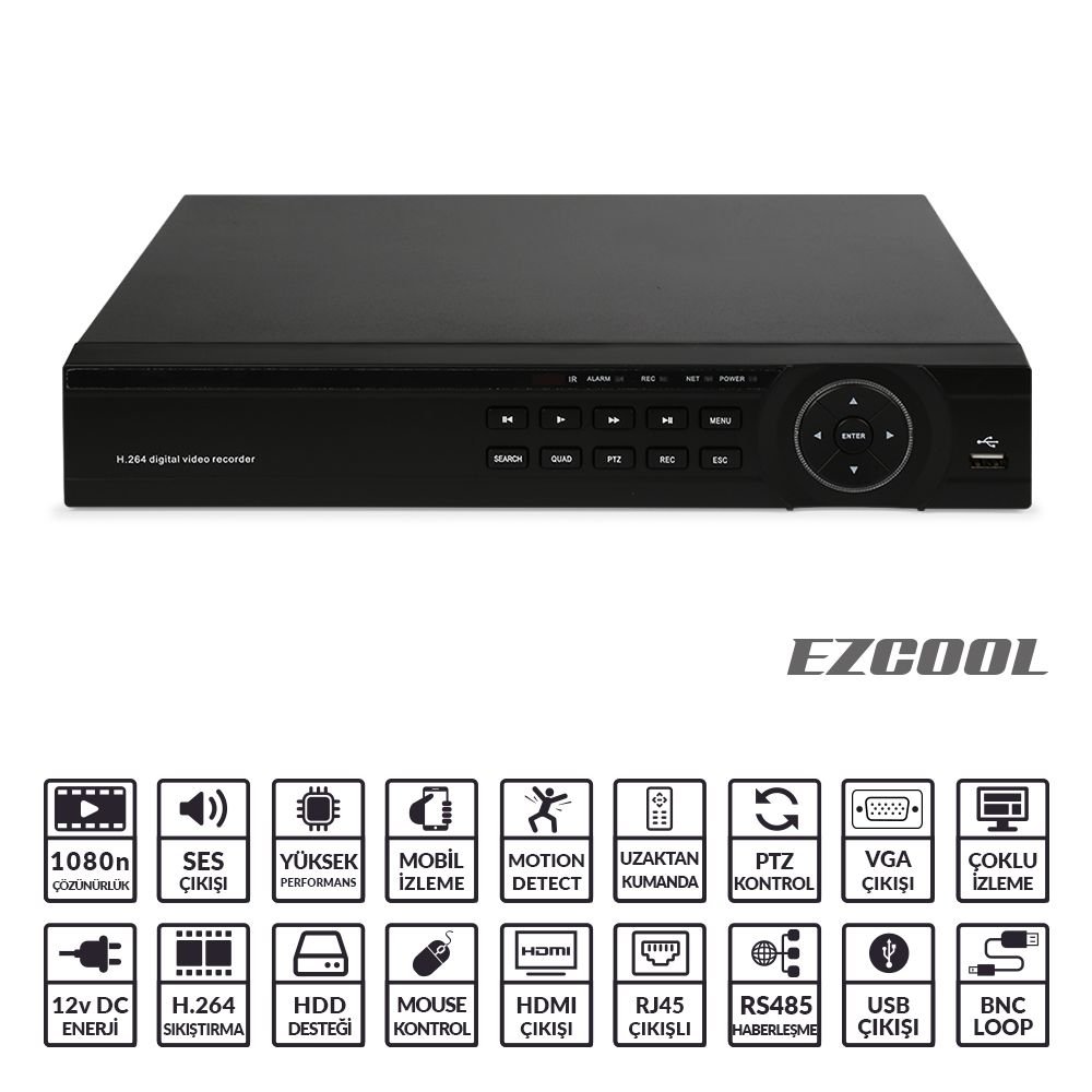 ezcool ez 5216ahd 16kanal 6ses 2hdd hdmi ahd dvr