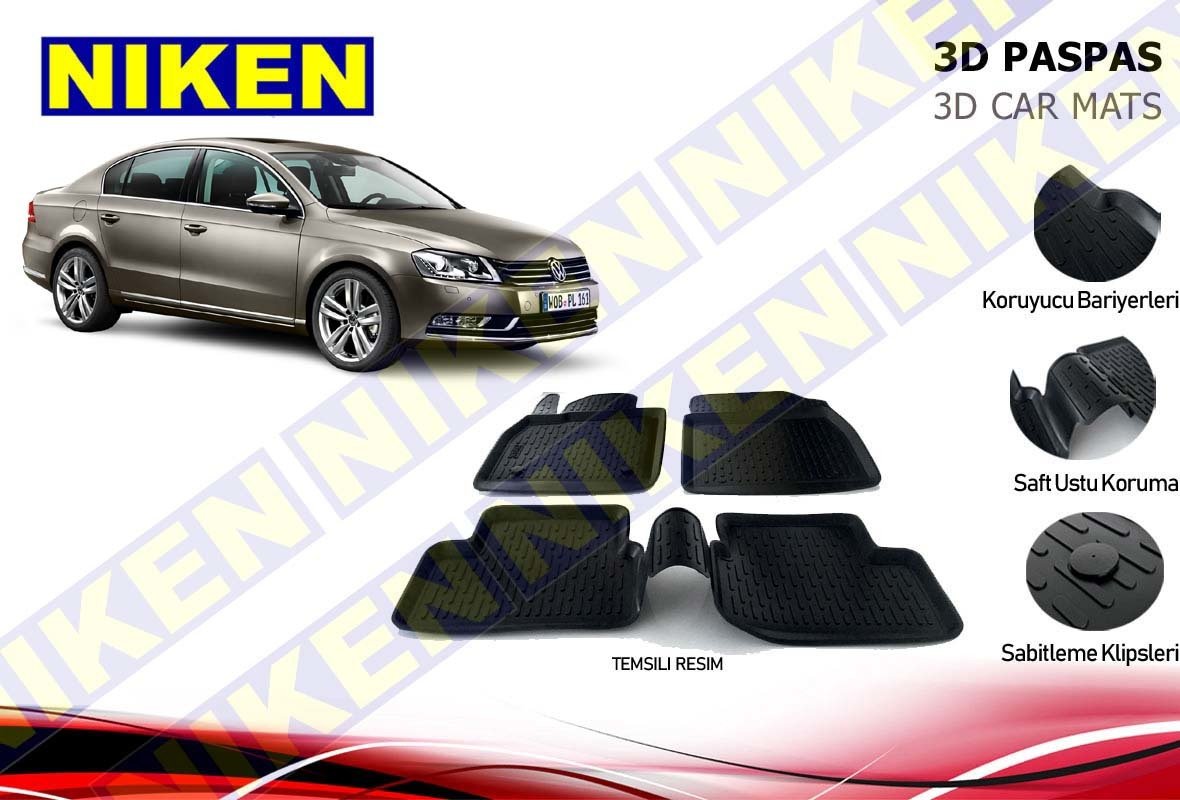Vw Passat B6 3d Havuzlu Paspas 2005 2010 Niken