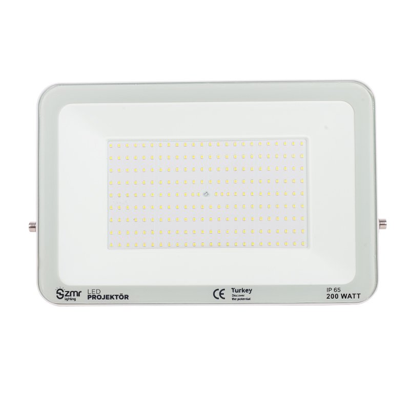 zmr 200 watt 6500k 220 volt ip65 beyaz led projektor fiyati