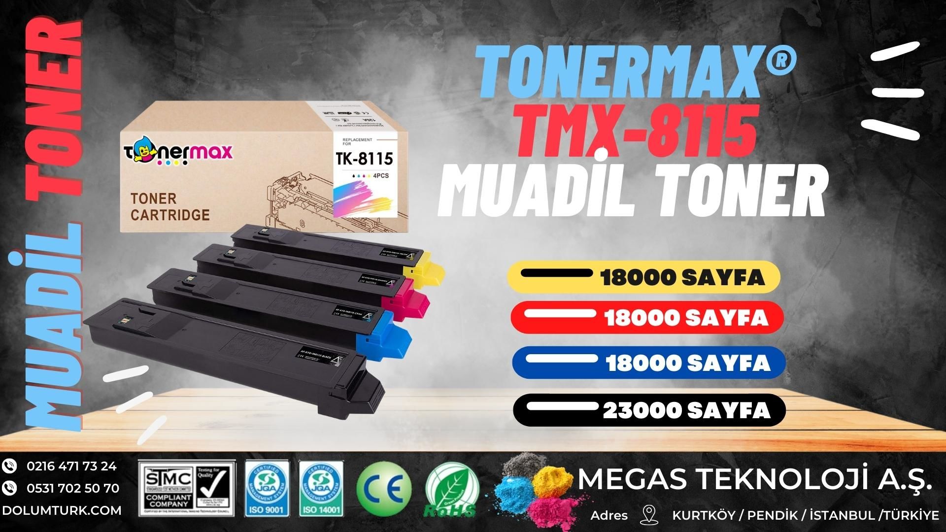 Kyocera TK-8115 Muadil Toner Takım/ ECOSYS M8124cidn / M8130cidn