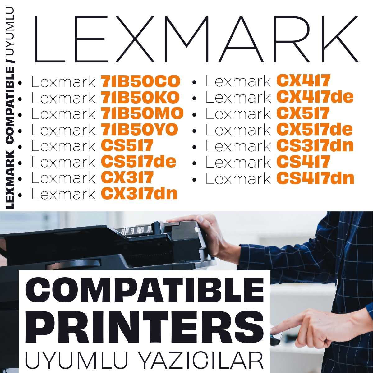 Lexmark CS317 /CS417 /CS517 /CX317 /CX417 /CX517 Set Muadil Toner