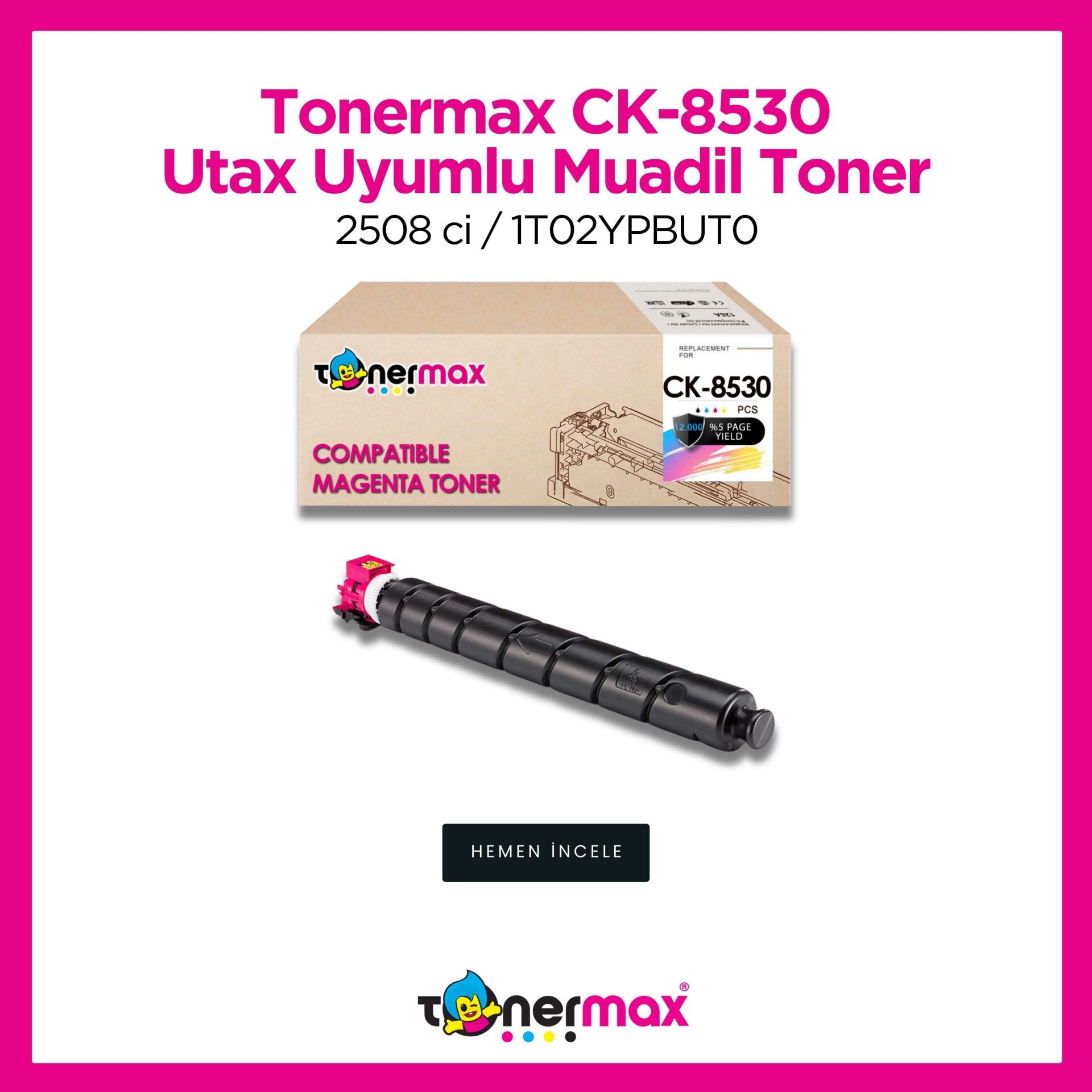 Utax CK-8530 Muadil Toner Kırmızı/ 2508 ci / 1T02YPBUT0
