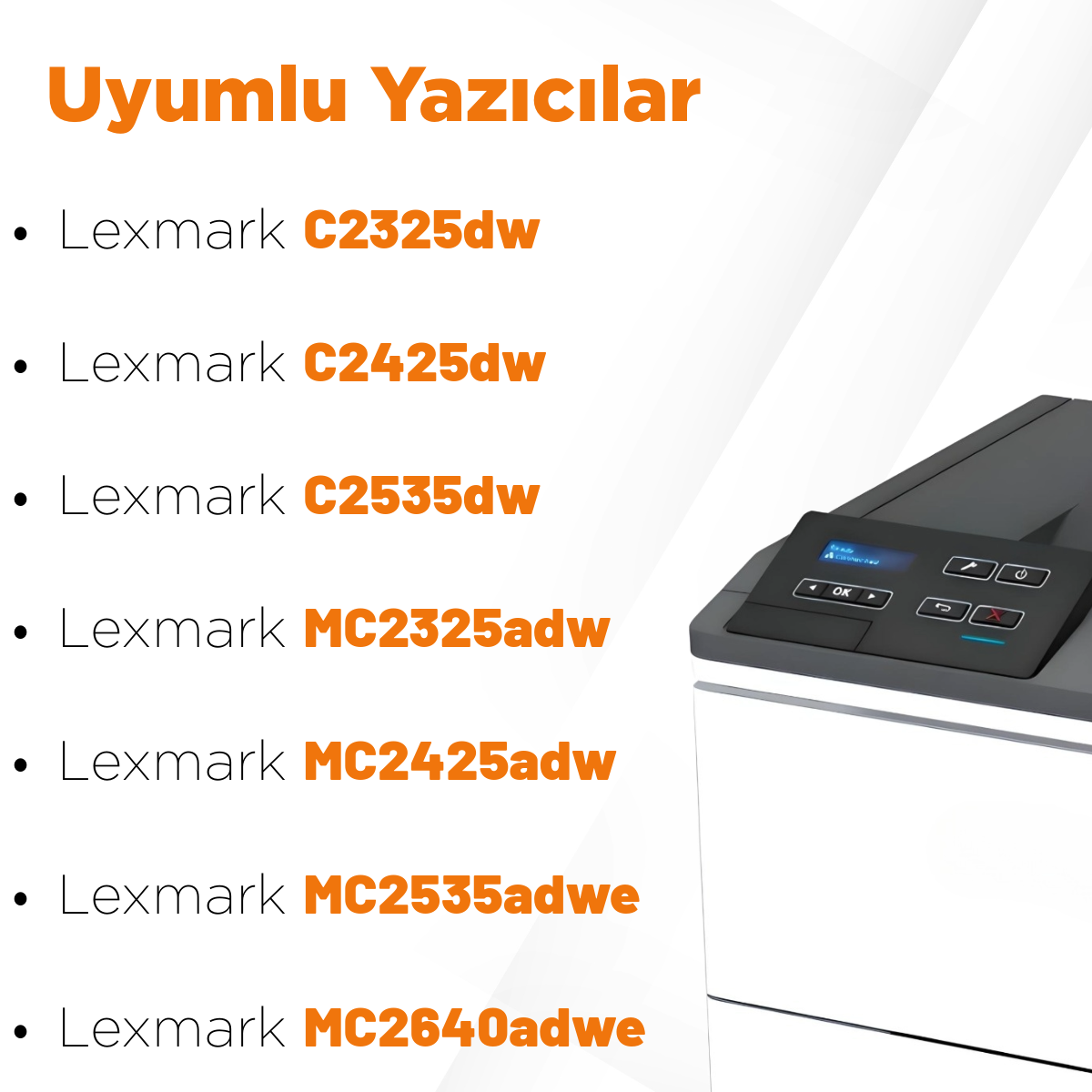 Lexmark C2425-C2350K0 Muadil Toner / C2425dw / C2325dw /MC2325adw /MC2425adw /MC2535adwe /MC2640adwe
