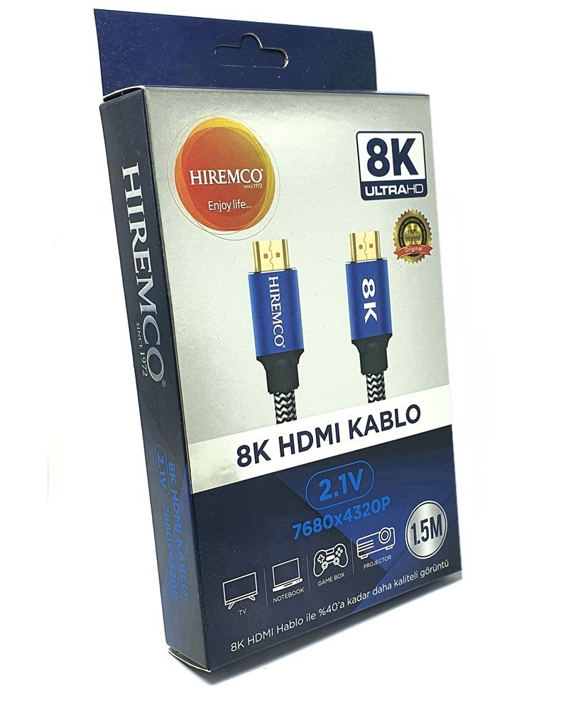Hiremco 8K Ultra HD 1.5Metre HDMI Kablo