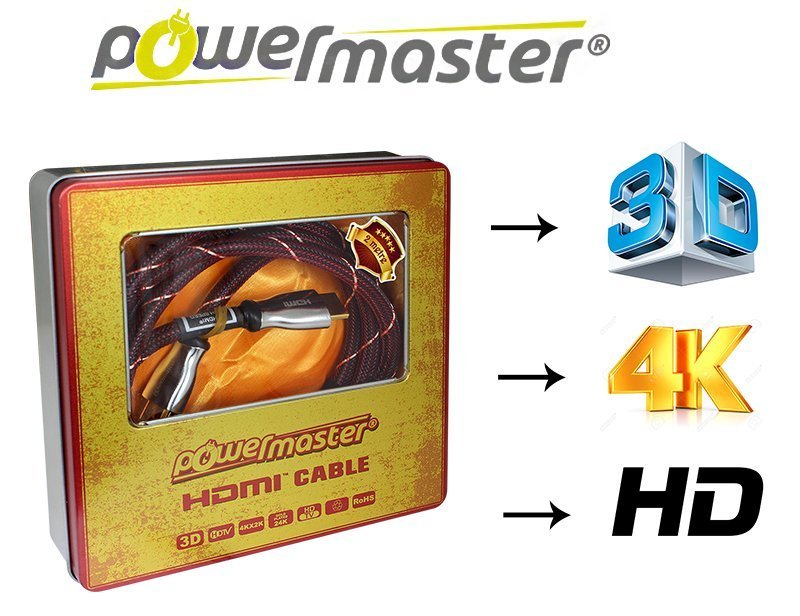 Powermaster 2Metre Full HD 4K 3D ÃrgÃ¼lÃ¼ HDMI Kablo