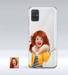 Kişiye Özel Kadın Animasyon Karikatürlü Samsung Galaxy A51 İnce Şeffaf Silikon Telefon Kapağı-7