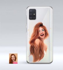 Kişiye Özel Kadın Animasyon Karikatürlü Samsung Galaxy A51 İnce Şeffaf Silikon Telefon Kapağı-9