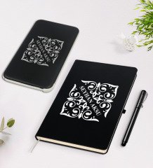 Kişiye Özel İsimli Siyah Defter Kalem 5.000 Mah Powerbank Hediye Seti-10