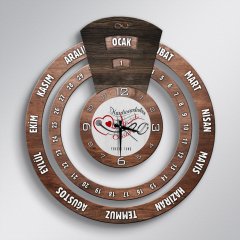 Kişiye Özel Mesleki Kardiovaskuler Cerrah Sonsuz Maya Takvimi Ahşap Duvar Saati - 1