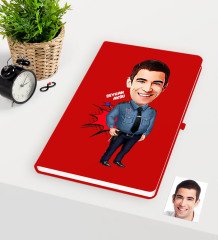 Kişiye Özel Bay Polis Karikatürlü Kırmızı Defter - 3