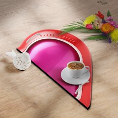 Kişiye Özel Yarım Kalp Ahşap Sunum Tepsisi