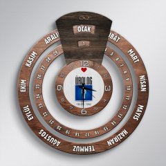 Kişiye Özel Mesleki Ürolog Çavuş Sonsuz Maya Takvimi Ahşap Duvar Saati