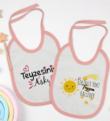 BK Kids Teyze Tasarımlı 2âli Pembe Mama Önlüğü-4