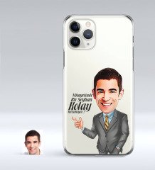 Kişiye Özel Erkek Kolay Yetişmiyor Karikatürlü iPhone 11 Pro İnce Şeffaf Silikon Telefon Kapağı-2
