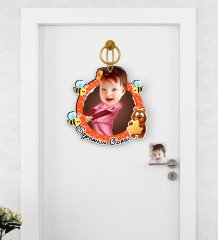 Kişiye Özel Bebek Karikatürlü Çocuk Odası Ahşap Kapı Süsü-7