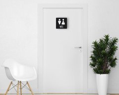 BK Home Ortak WC Kapı Yönlendirme Levhası