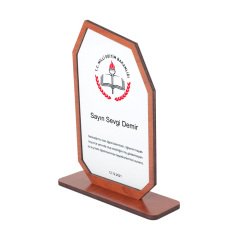 Sublimasyon Metal Baskılı Kahverengi Ahşap Plaket