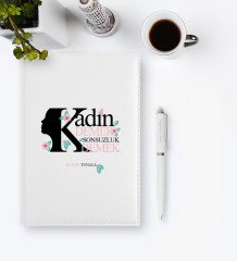 Kişiye Özel Kadınlar Günü Temalı 2023 Deri Ajanda & Kalem Hediye Seti - 6