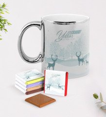 Kişiye Özel Yılbaşı Mutlu Yıllar Krom Kupa ve Çikolata Hediye Seti-20