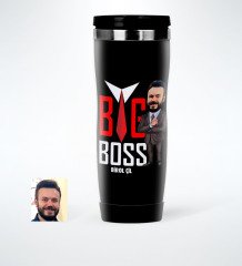 Kişiye Özel Bay Big Boss Karikatürlü Çelik Termos Bardak - 5