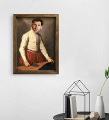 Kişiye Özel Rönesans Tasarımlı Doğal Masif Ahşap Çerçeveli Tablo 45x65cm-1