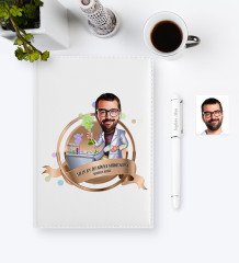 Kişiye Özel Yılın En İyi Bay Kimya Mühendisi Karikatürlü 2023 Ajanda Kalem Seti - 1