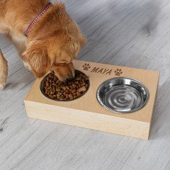 Evcil Dostlarımıza Özel Ahşap Standlı Köpek Mama ve Su Kabı