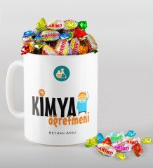 Kişiye Özel Kimya Öğretmeni Kupa ve Haribo Şeker Hediye Seti-1