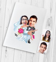 Kişiye Özel Evleniyoruz Karikatür Düğün Anı Defteri - 9