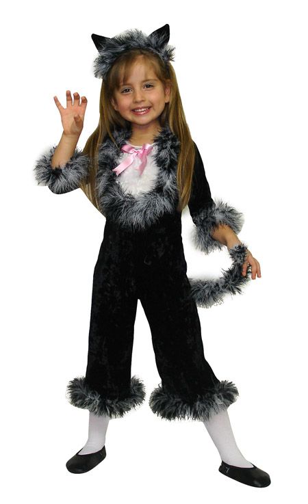 Kara Kedi Kostümü 5-7 Yaş arası Kız Çocuk Kostümleri FUNKID