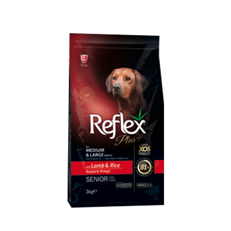 Reflex Plus Buyuk Orta Irk Kuzulu Yasli Kopek Mamasi 3 Kg Petza