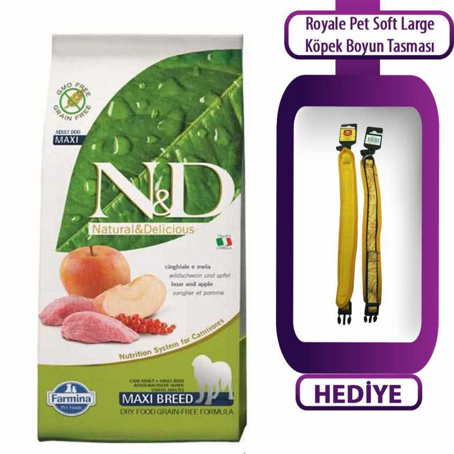 N D Yaban Domuzlu Ve Elmali Tahilsiz Yetiskin Maxi Kopek Mamasi 12 Kg Petza