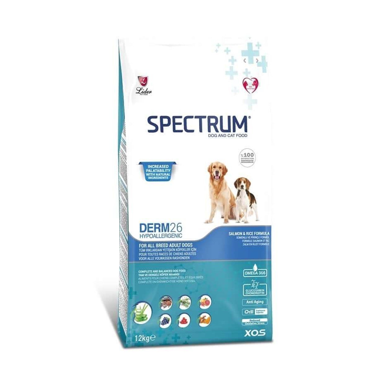 Spectrum Derm 26 Somonlu Hassas Yetişkin Köpek Maması 12 kg Petza