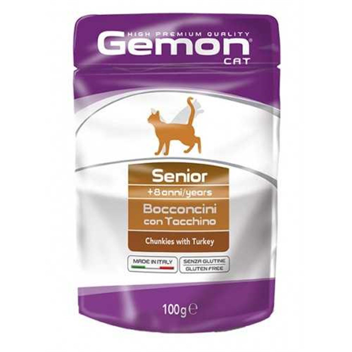 Gemon Pouch Yasli Hindi Etli Premium Kedi Mamasi 100g Petza