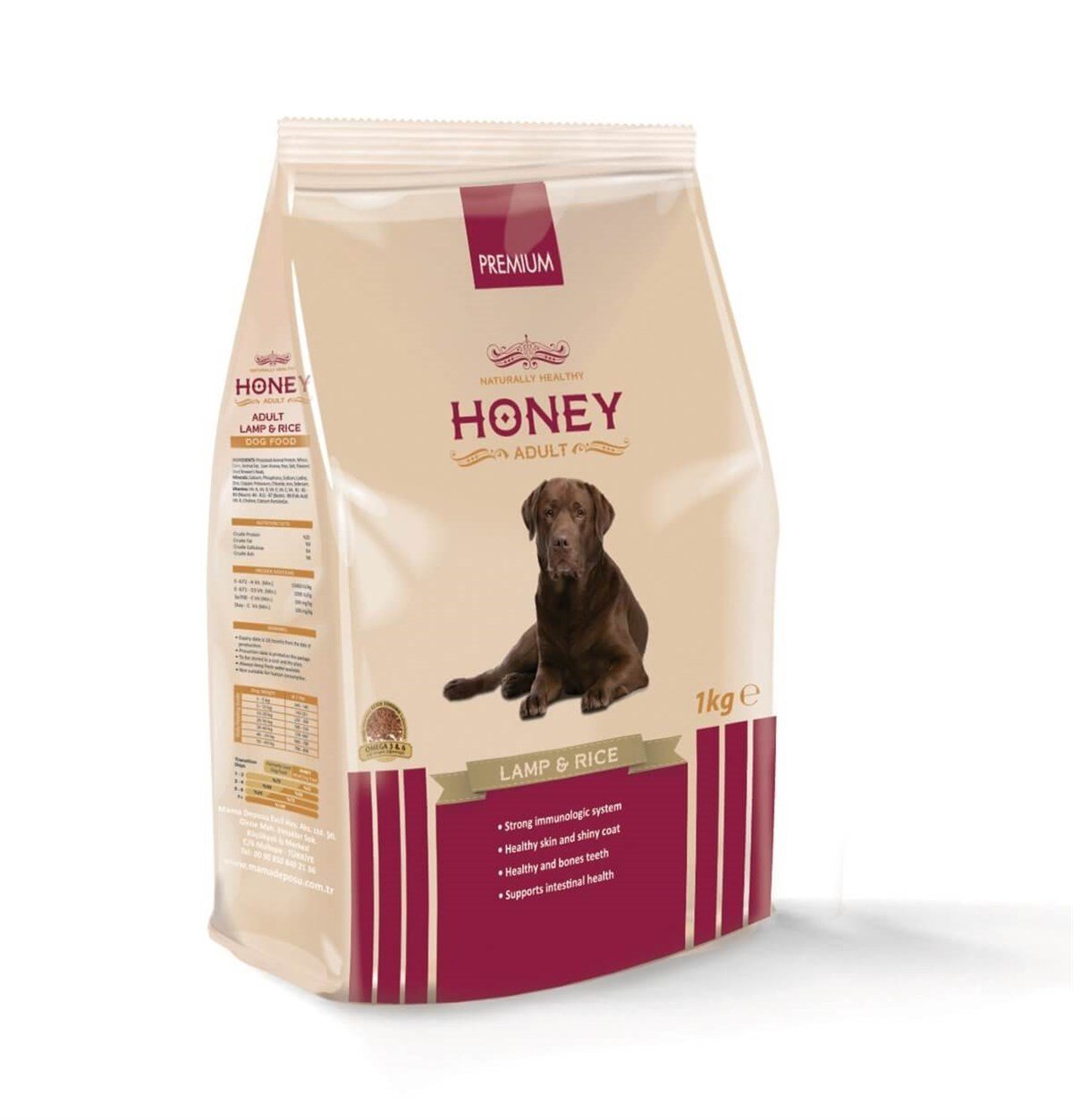 Honey Premium Kuzu Etli Pirinçli Yetişkin Köpek Maması 1 Kg Petza