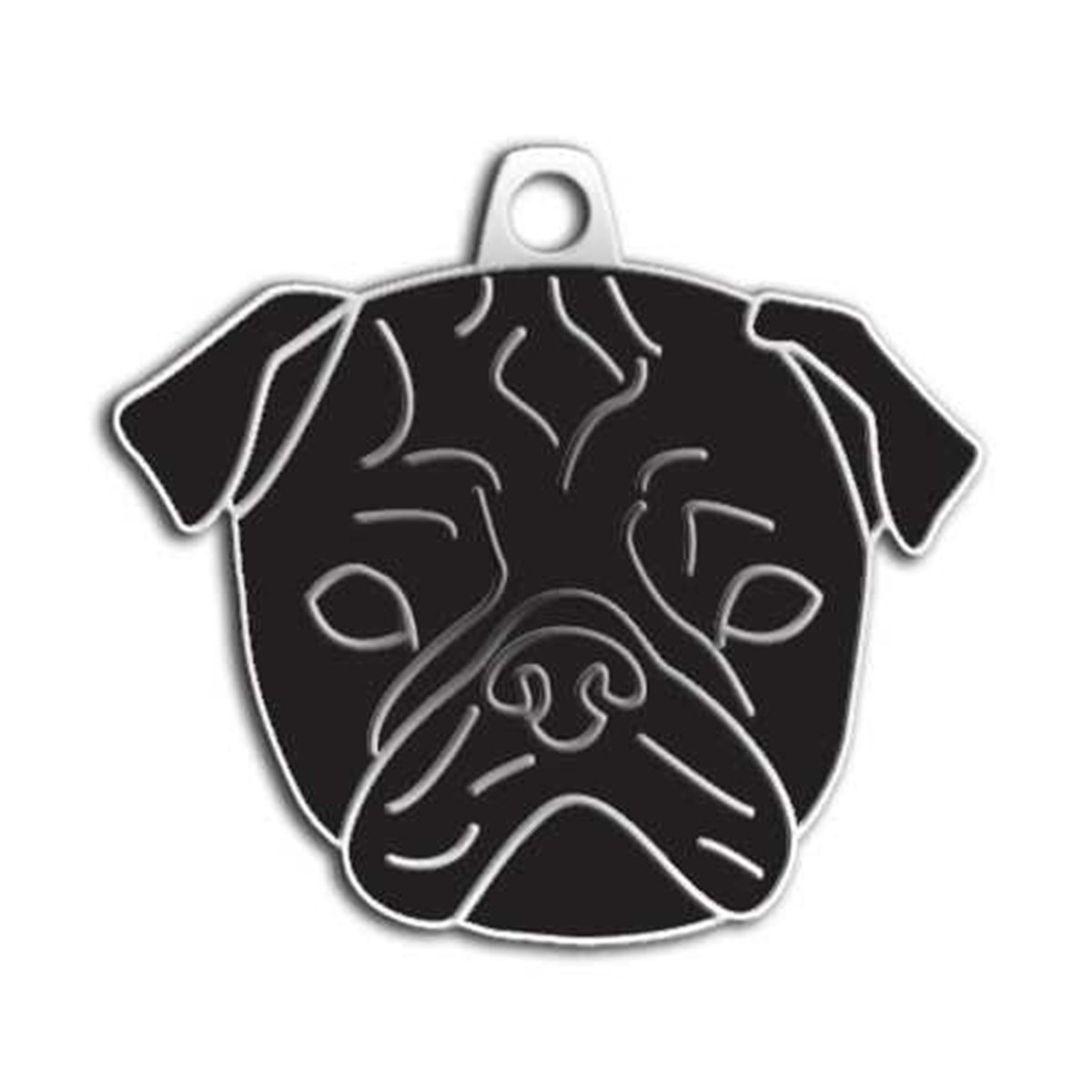 Dalis Pet Tag Pug Kopek Kunyesi Siyah Petza