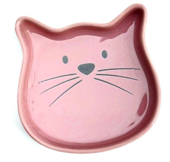 Kedi Seramik Mama Kabı Kedi Figürlü pembe Petza