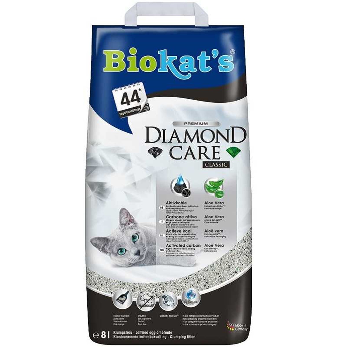 Biokats Diamond Care Aloe Verali Topaklanan Kedi Kumu 8lt Petza